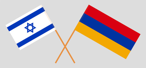 Armenia and Israel. Armenian and Israeli flags