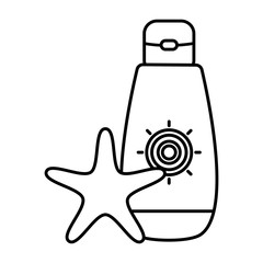 solar blocker bottle with starfish
