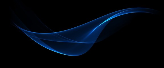 Fototapeta premium Abstract neon blue flow wave background