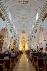 Fototapeta na wymiar Interior of St Joseph church in Kalocsa Hungary