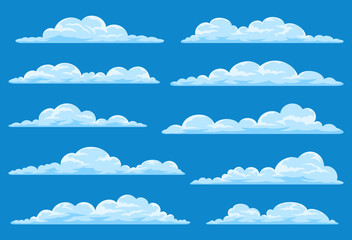 Set of cartoon clouds