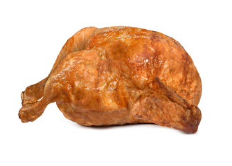 Baked chicken isolated on white background