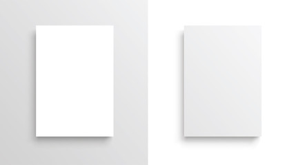 Vector A4 format paper with shadows - stock vector.