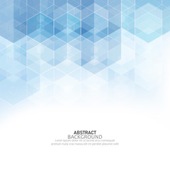  Abstract geometric background. Template brochure design. Blue hexagonal shape