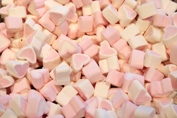 Sweet marshmallow souffle pink hearts