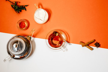 abstract floral tea leaves infusion