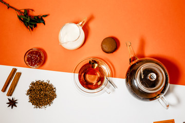 abstract floral tea leaves infusion