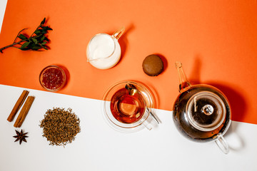 abstract floral tea leaves infusion