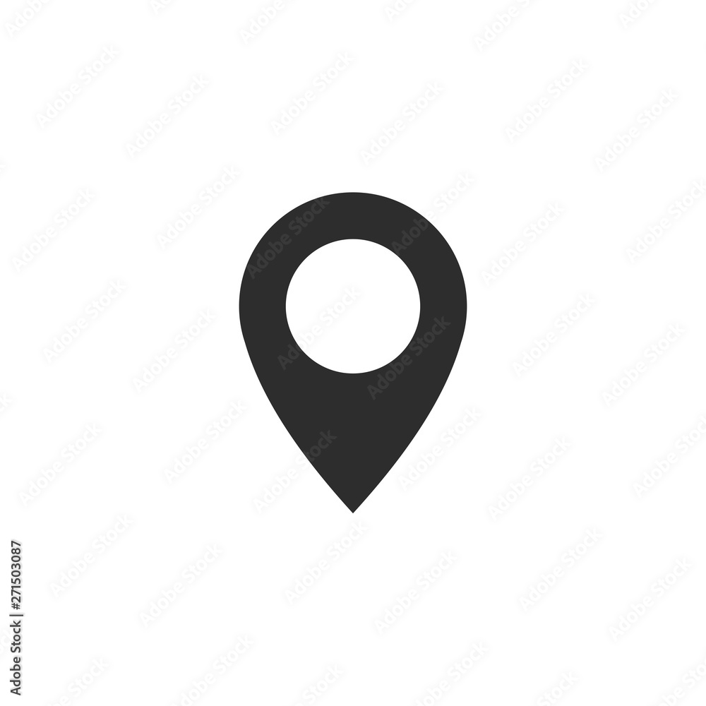 Fototapete pin flat point logo vector illustration. gps pointer mark. location map icon on white background