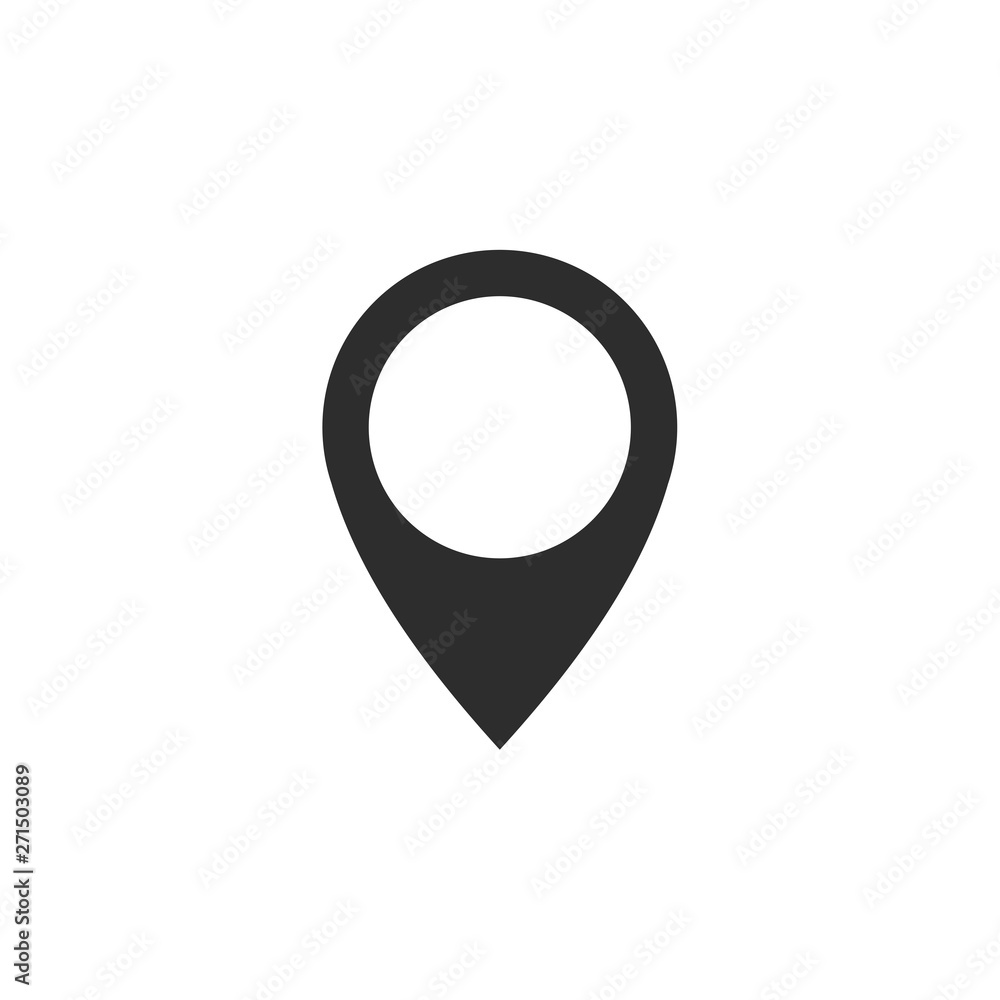 Fototapete pin flat point logo vector illustration. gps pointer mark. location map icon on white background