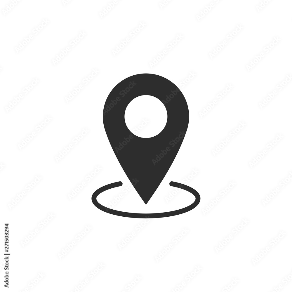 Aufkleber Pin flat point logo vector illustration. Gps pointer mark. Location map icon on white background