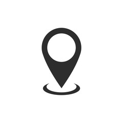 Pin flat point logo vector illustration. Gps pointer mark. Location map icon on white background