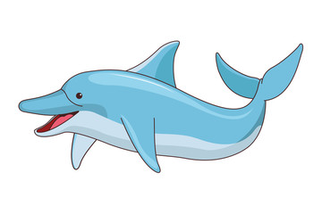 Obraz premium happy dolphin icon cartoon isolated