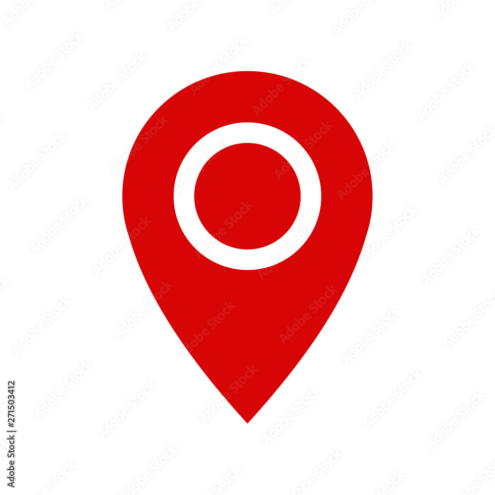 Poster Pin flat point logo vector illustration. Gps pointer mark. Location map icon on white background