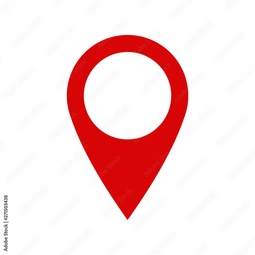 Poster pin flat point logo vector illustration. gps pointer mark. location map icon on white background