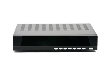 Digital TV receiver on white background.Tuner