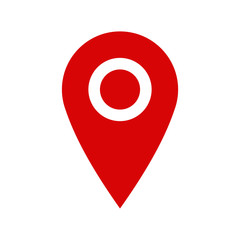 Pin flat point logo vector illustration. Gps pointer mark. Location map icon on white background