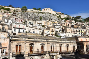 Fototapeta na wymiar View of the city of Modica, a city with Baroque architecture