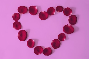 red hearts on pink background