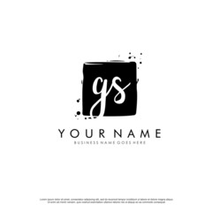 G S GS initial square logo template vector