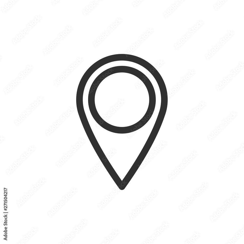 Poster Thin line google map. Pin point logo vector illustration. Gps pointer mark. Location icon on white background
