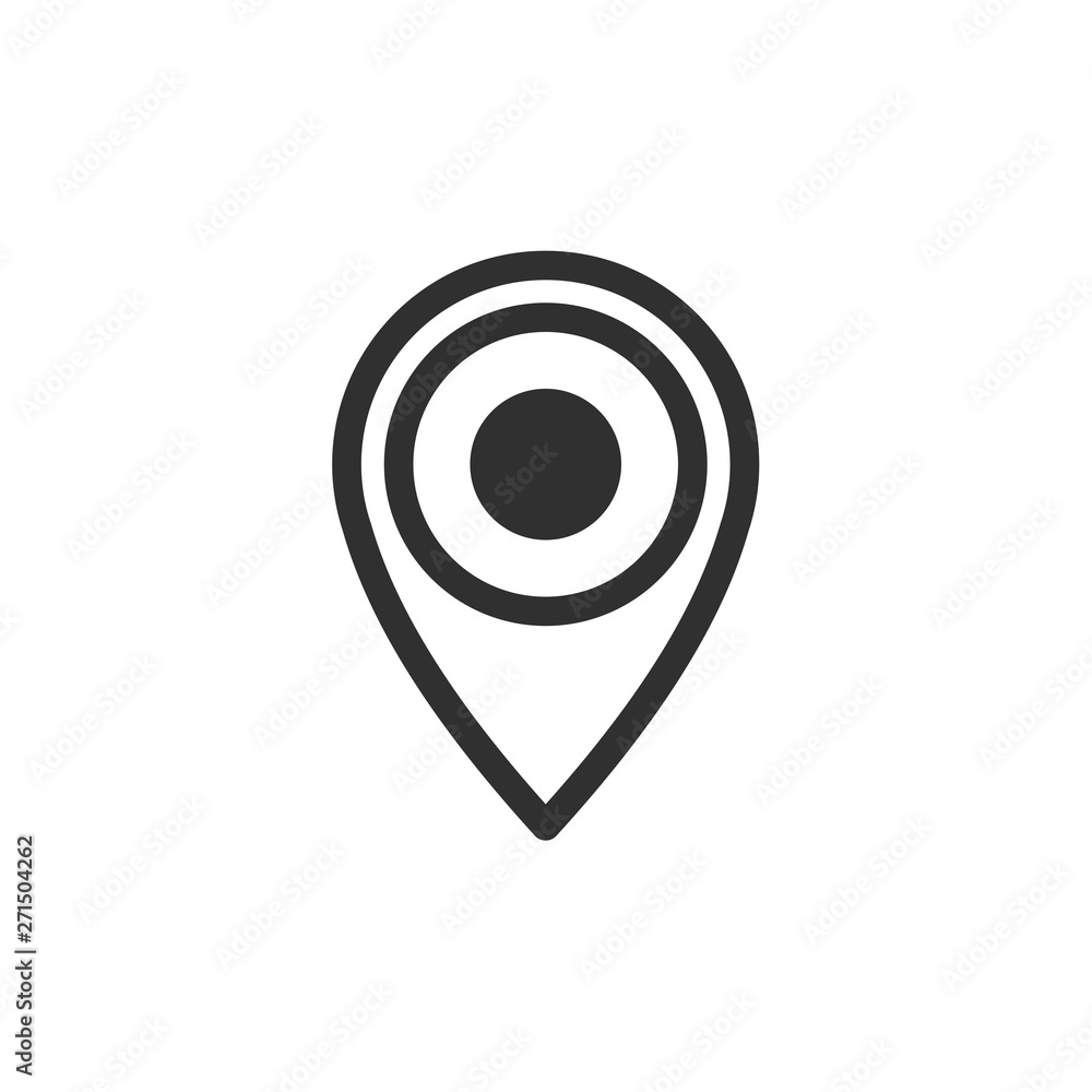 Poster Thin line google map. Pin point logo vector illustration. Gps pointer mark. Location icon on white background