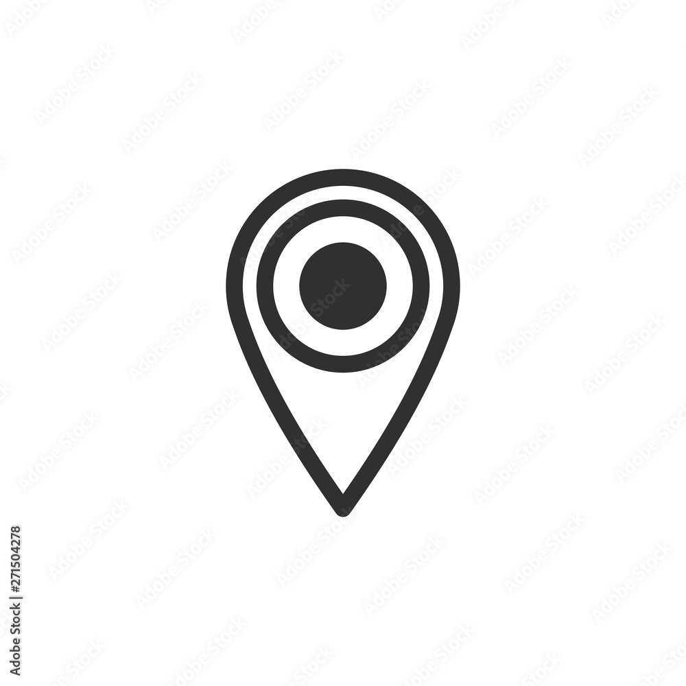 Poster Thin line google map. Pin point logo vector illustration. Gps pointer mark. Location icon on white background