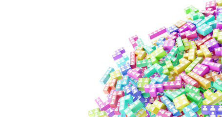 Jigsaw domino with people, infinite pieces; original 3d rendering