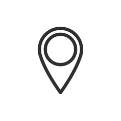 Thin line google map. Pin point logo vector illustration. Gps pointer mark. Location icon on white background