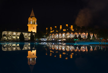 Hotel reflection in the pool