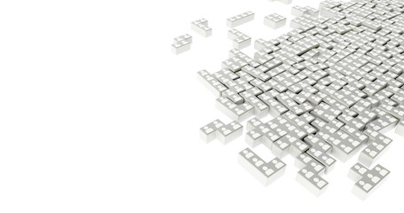 Obraz premium Jigsaw domino with people, infinite pieces; original 3d rendering