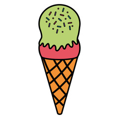 delicious ice cream cone icon