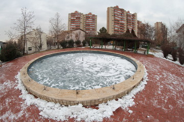 Fish-eye images of Turkey's capital Ankara using various lenses