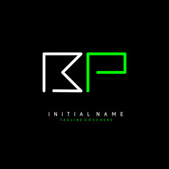 Initial B P BP minimalist modern logo identity vector