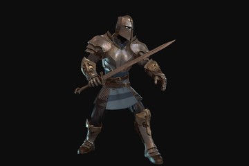 Fantasy character knight 3d render
