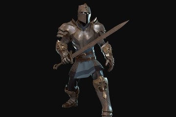 Fantasy character knight 3d render