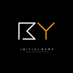 Initial B Y BY minimalist modern logo identity vector