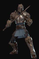 Fototapeta premium Fantasy character knight 3d render