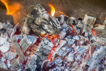 burning coals
