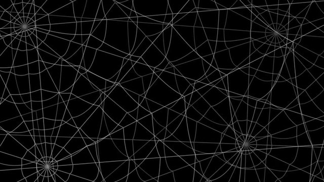 few cobwebs move against a black background