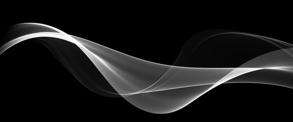 Abstract Black And White Wave Design - obrazy, fototapety, plakaty