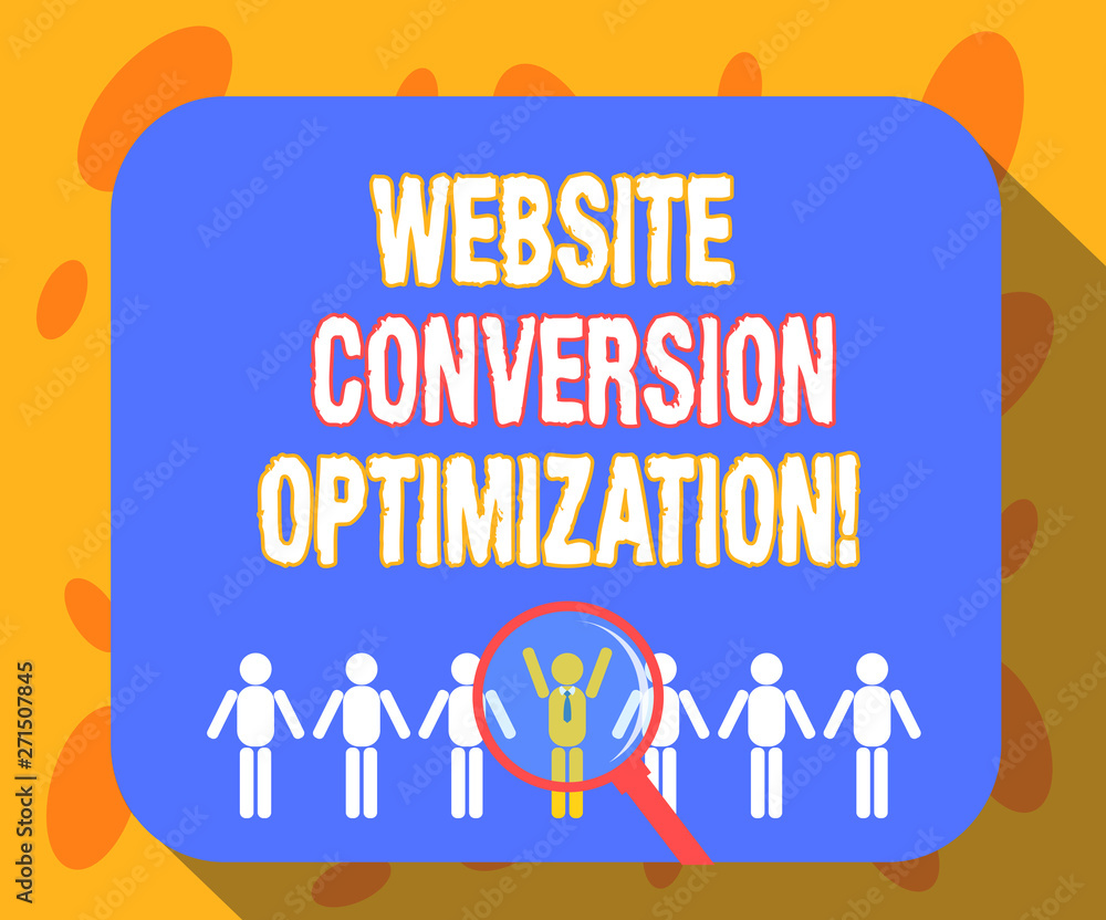 Poster writing note showing website conversion optimization. business photo showcasing system for increasin