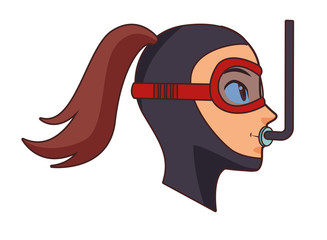 snorkel diving avatar cartoon character