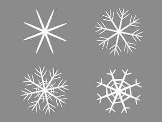 Obraz premium Decorative gray snowflakes on a gray background.Vector snowflakes