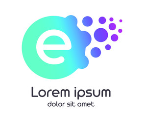 e dots logo with gradient full vector
