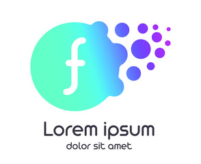 f dots logo with gradient full vector