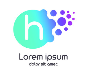 h dots logo with gradient full vector