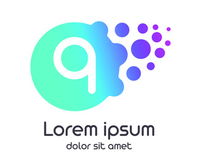 q dots logo with gradient full vector