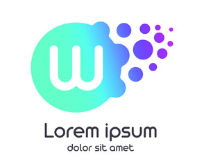 w dots logo with gradient full vector
