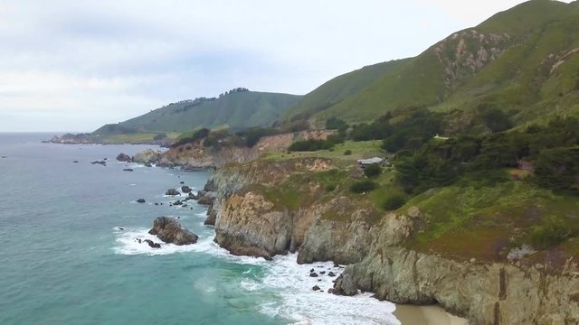 301 Big Sur aerial cliffs mountains and ocean